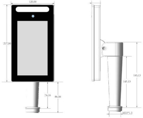 Είσοδος DC12V 2A πορτών τερματικών αναγνώρισης προσώπου RAM 2GB