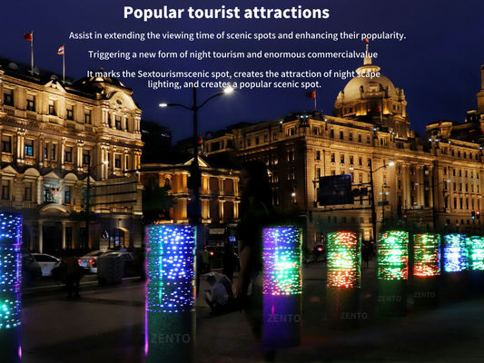 ZENTO Led Anti-Collision Stone Bollard Driveway Road Blocker Φωτεινή μπάλα εμπόδια εξωτερική φρουρά με λάμψη