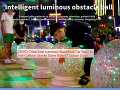 ZENTO Κίνα Ηλιακό φωτεινό οδικό μπλοκ Σταματήστε το αυτοκίνητο LED Αντισυγκρούσεις Γρανίτη πέτρα Πυροσβεστική εξωτερική προστασία