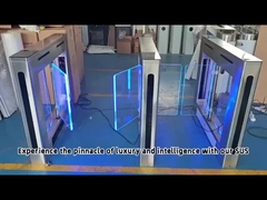 Περιστροφική πόρτα Swing Gate Zento εξοικονόμησης χώρου, λεπτός σχεδιασμός, έλεγχος πρόσβασης διπλής κατεύθυνσης με ένδειξη LED